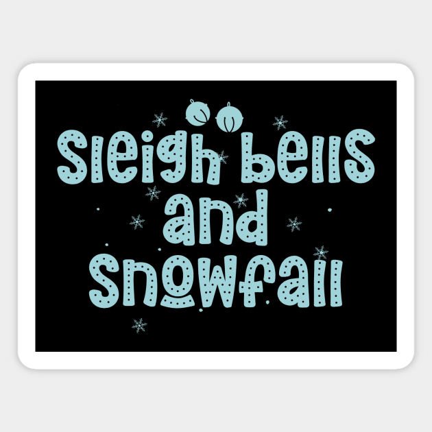 Sleigh bells and snowfall Magnet by Nikki_Arts